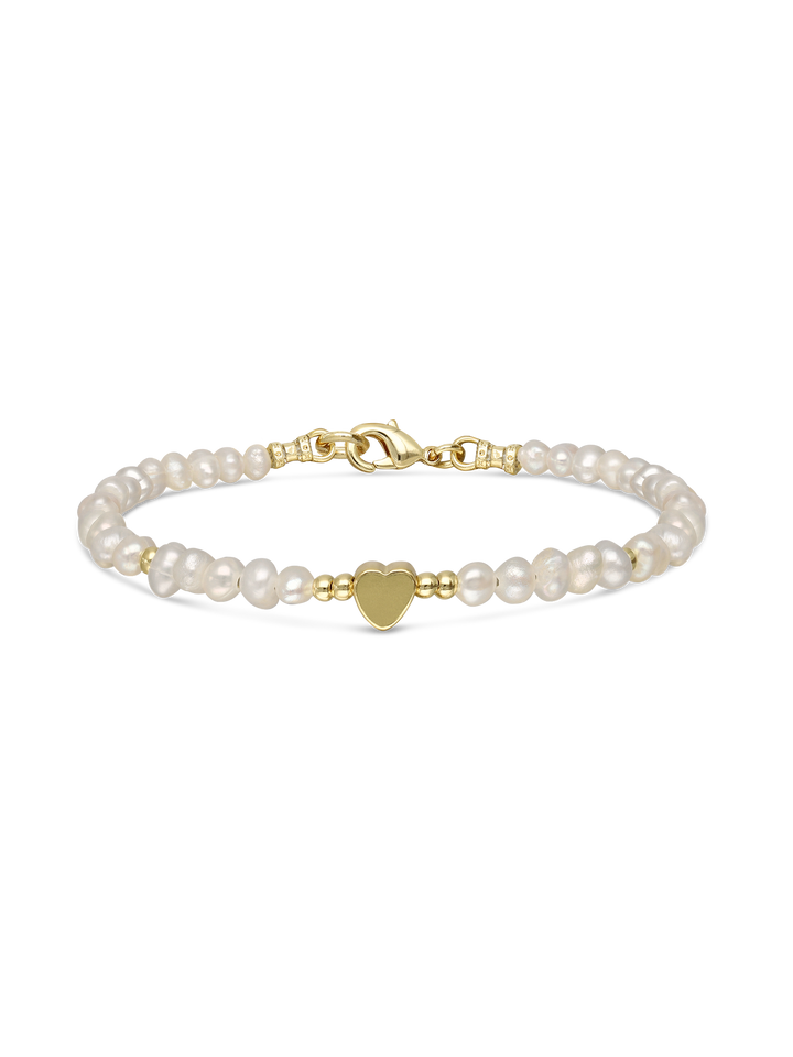Pulseira de pérolas banhada a ouro