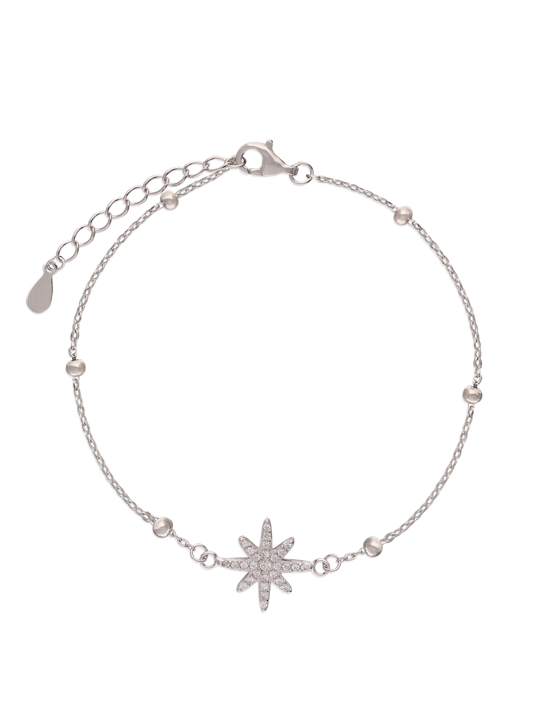 Pulseira estrela em prata 925 com zircónia