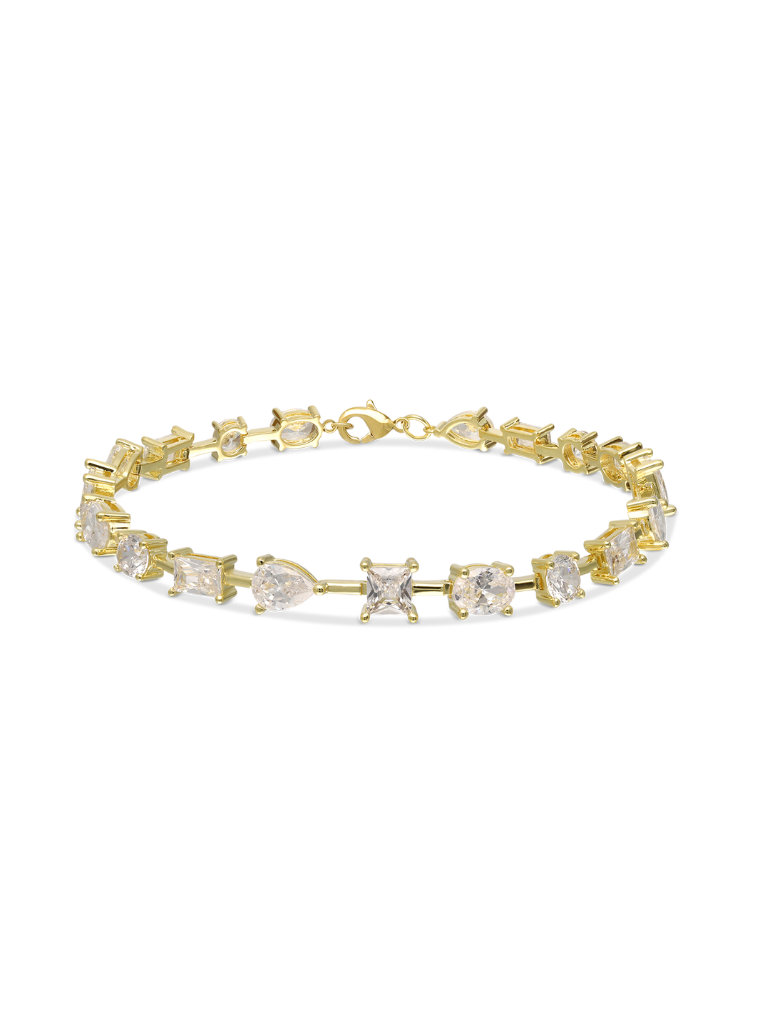 Pulseira banhada a ouro com zircónia