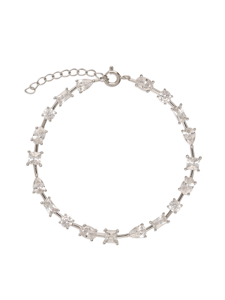 Pulseira delicada em prata 925 com zircónias