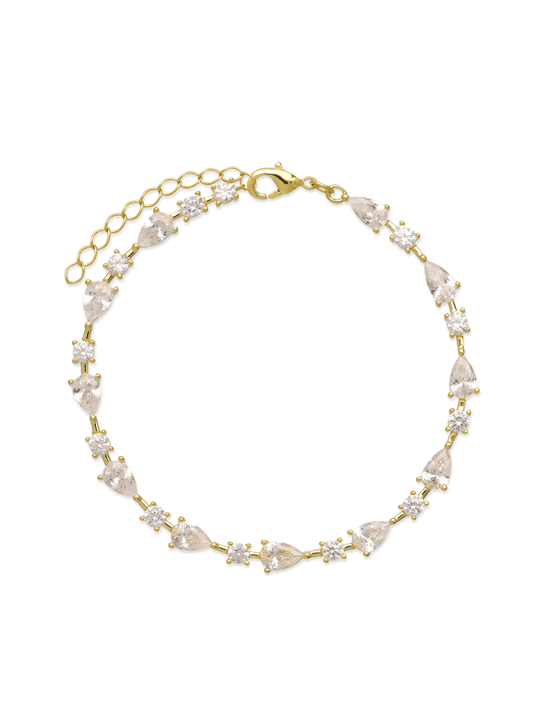 Pulseira delicada banhado a ouro com zircónias