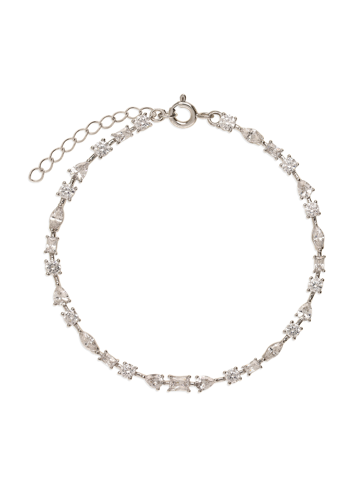 Pulseira delicada em prata 925 com zircónias transparentes