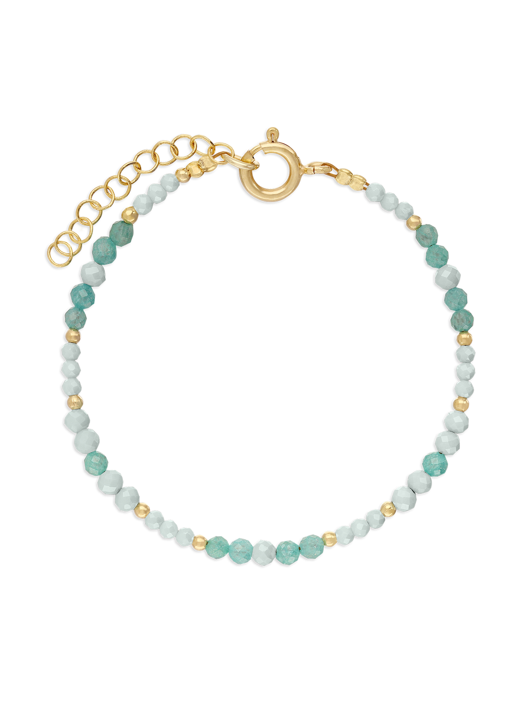 Pulseira de pedra banhada a ouro com zircónia verde