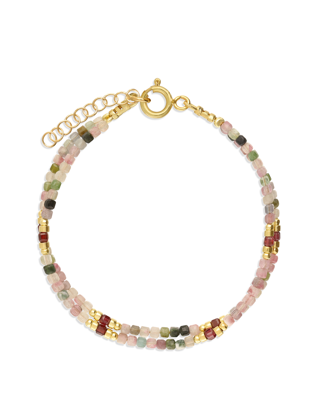Pulseira de pedra banhada a ouro com quartzo turquesa