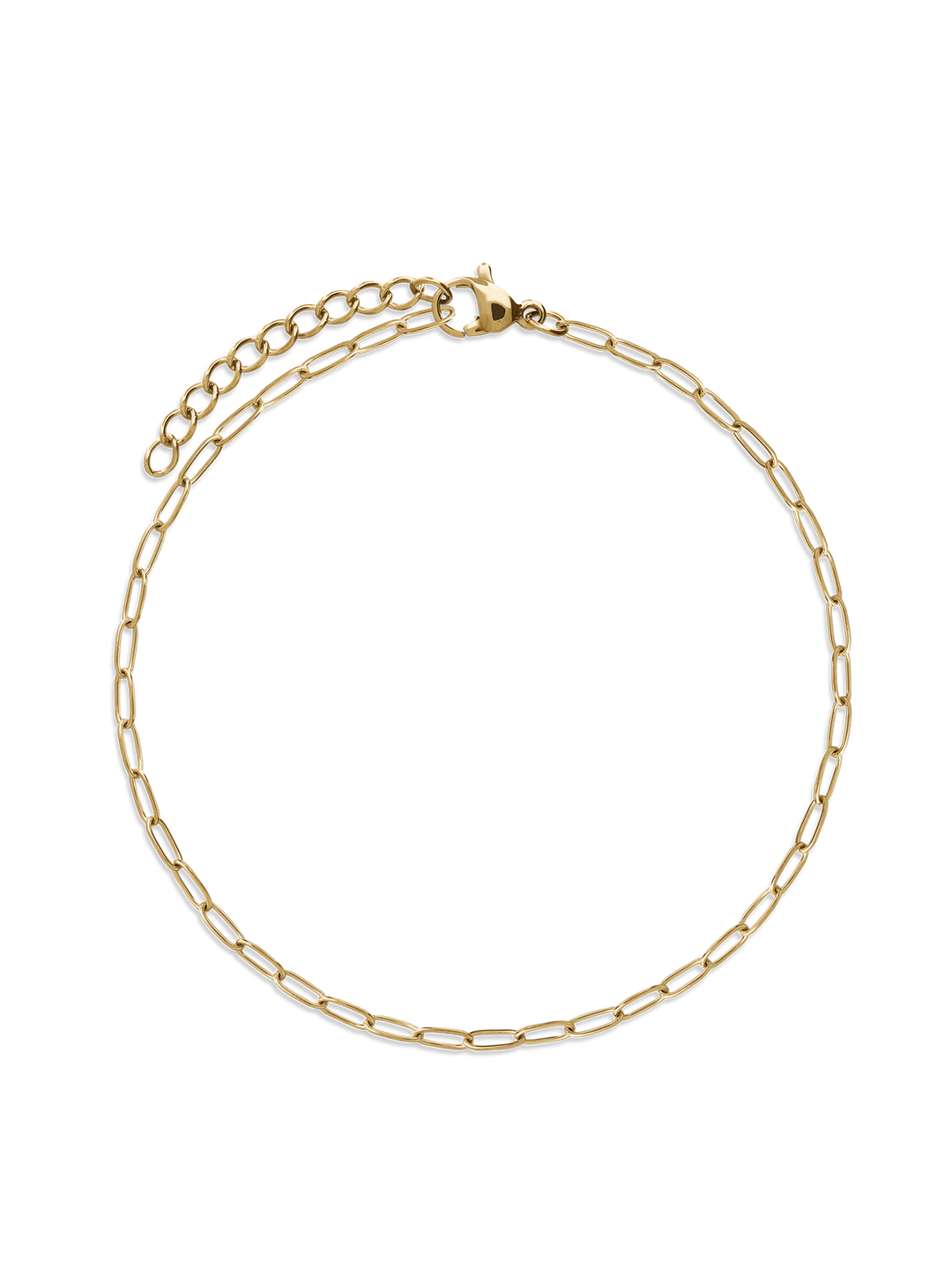 Pulseira para tornozelo em aço inoxidável dourado