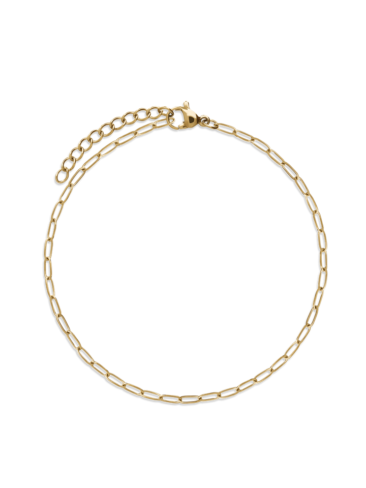 Pulseira para tornozelo em aço inoxidável dourado