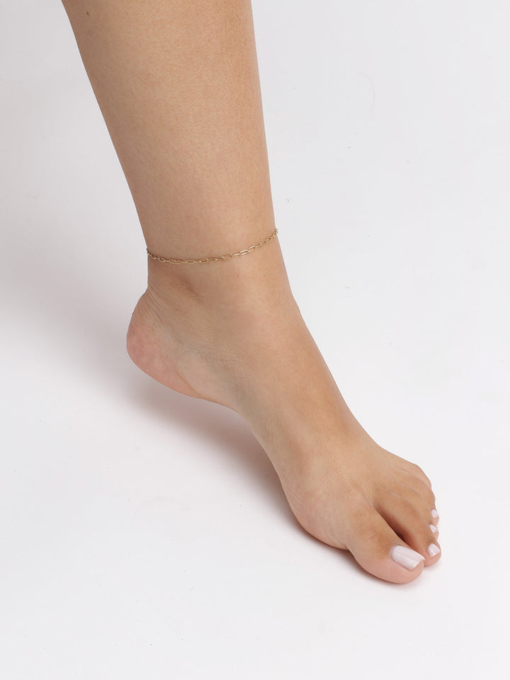 Pulseira para tornozelo em aço inoxidável dourado