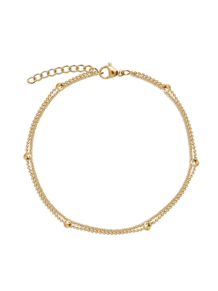 Pulseira em camadas, Aço inoxidável em banho de ouro cerca de 1 mícron, Nenhuma pedra