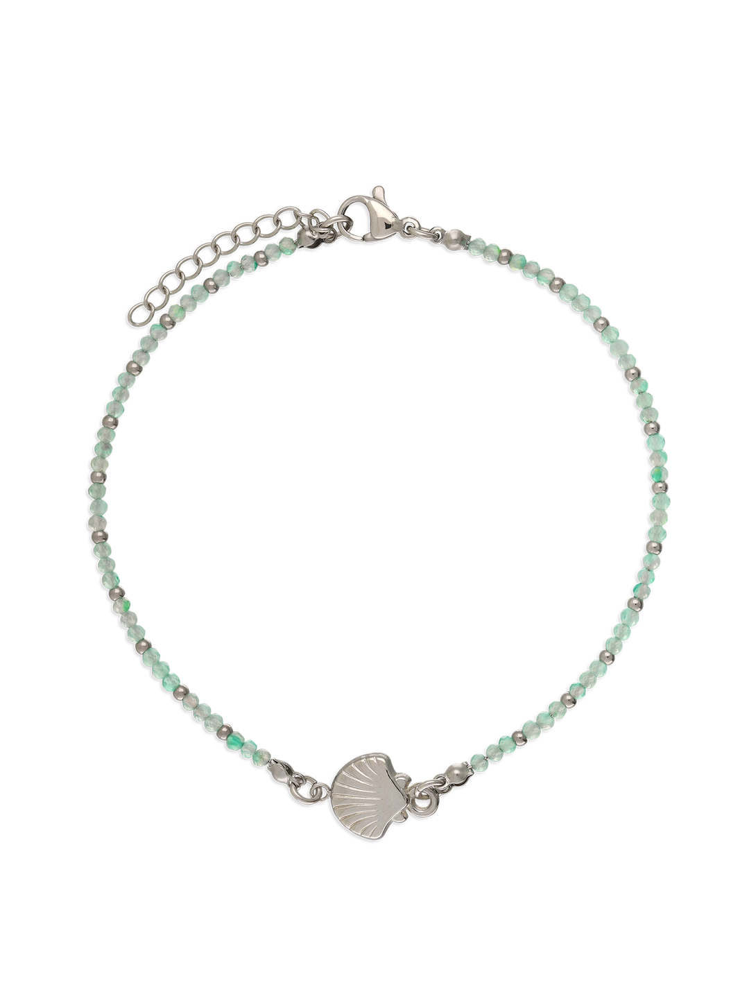 Pulseira para Tornozelo, Aço inoxidável, Ágata de cultivo