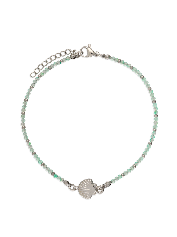 Pulseira para Tornozelo, Aço inoxidável, Ágata de cultivo