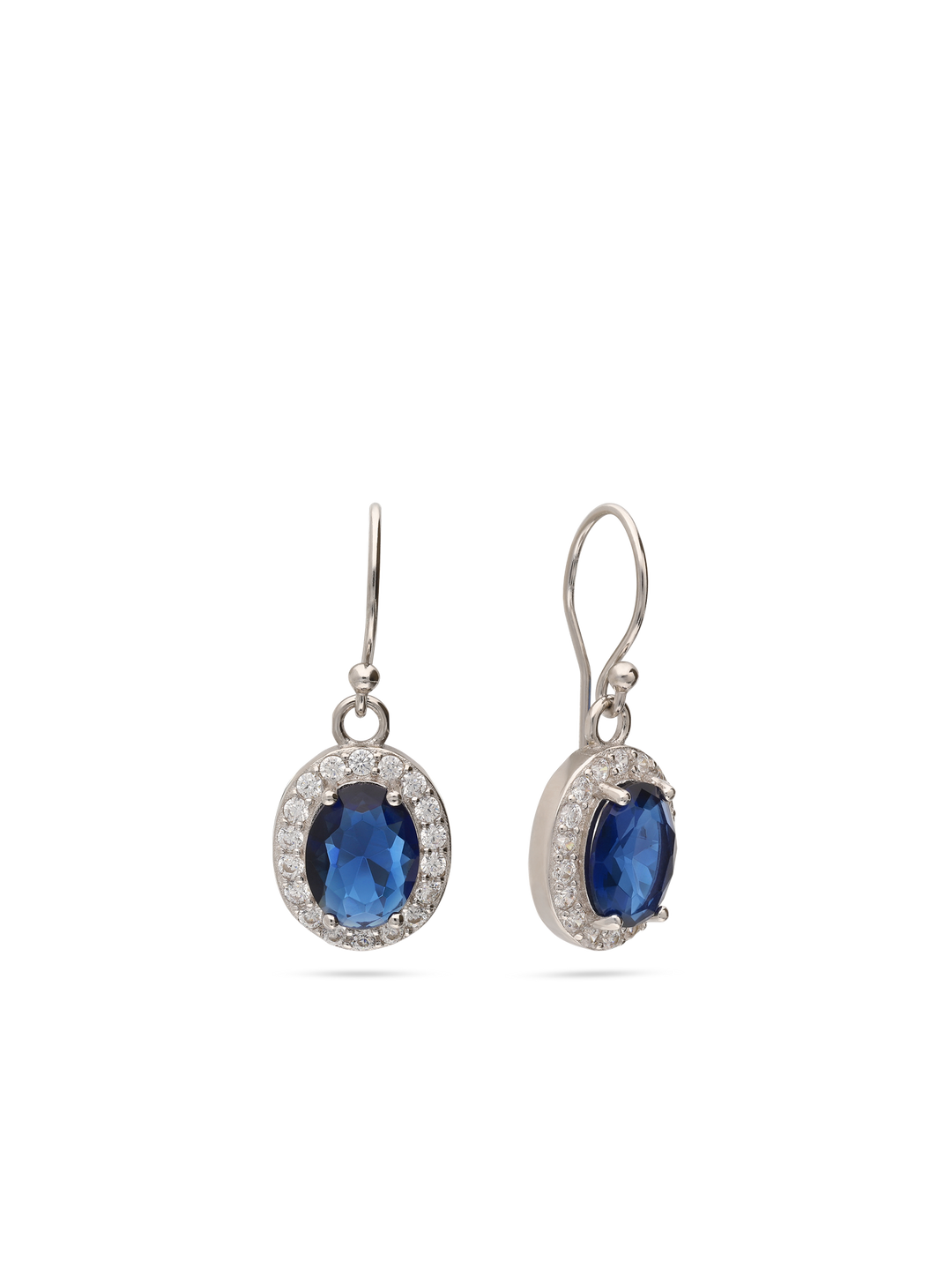 Pendentes em prata 925 com zircónia azul