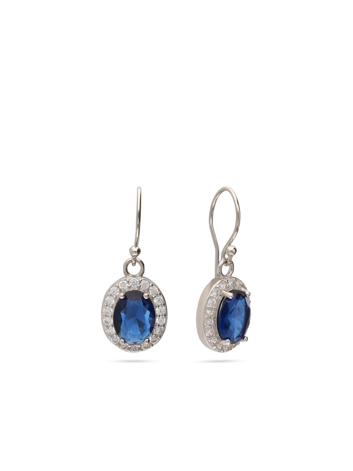 Pendentes em prata 925 com zircónia azul