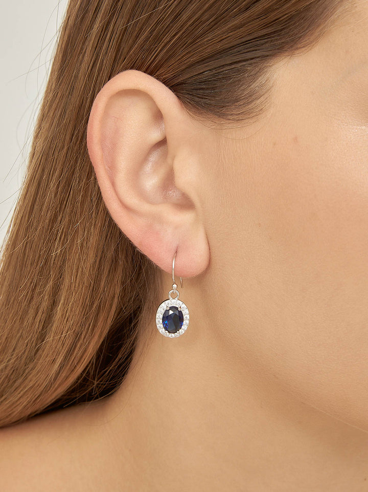 Pendentes em prata 925 com zircónia azul