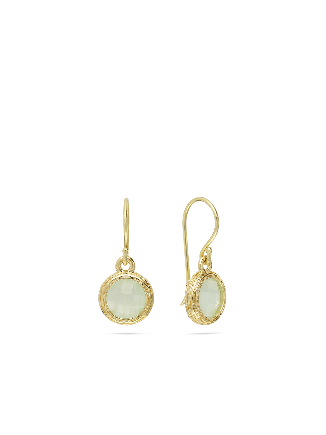 Pendentes banhados a ouro com vidro cristal verde