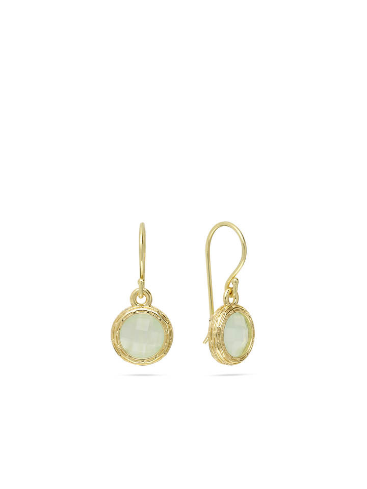 Pendentes banhados a ouro com vidro cristal verde