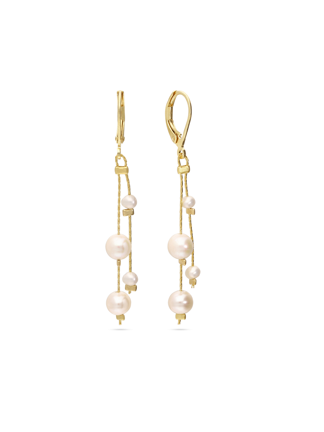 Pendentes banhados a ouro com pérolas