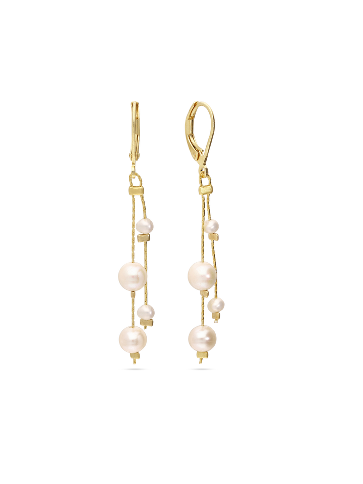 Pendentes banhados a ouro com pérolas