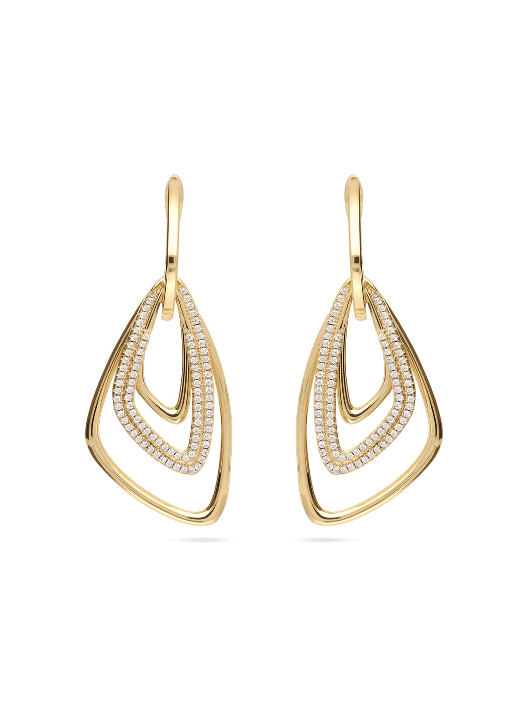 Pendentes banhados a ouro com zircónia