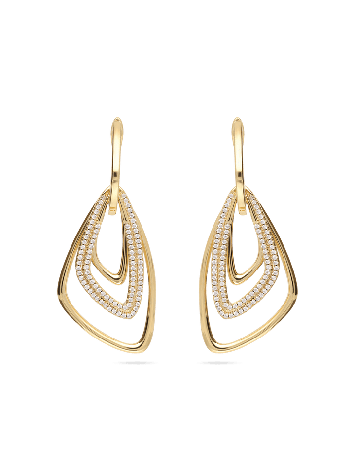 Pendentes banhados a ouro com zircónia