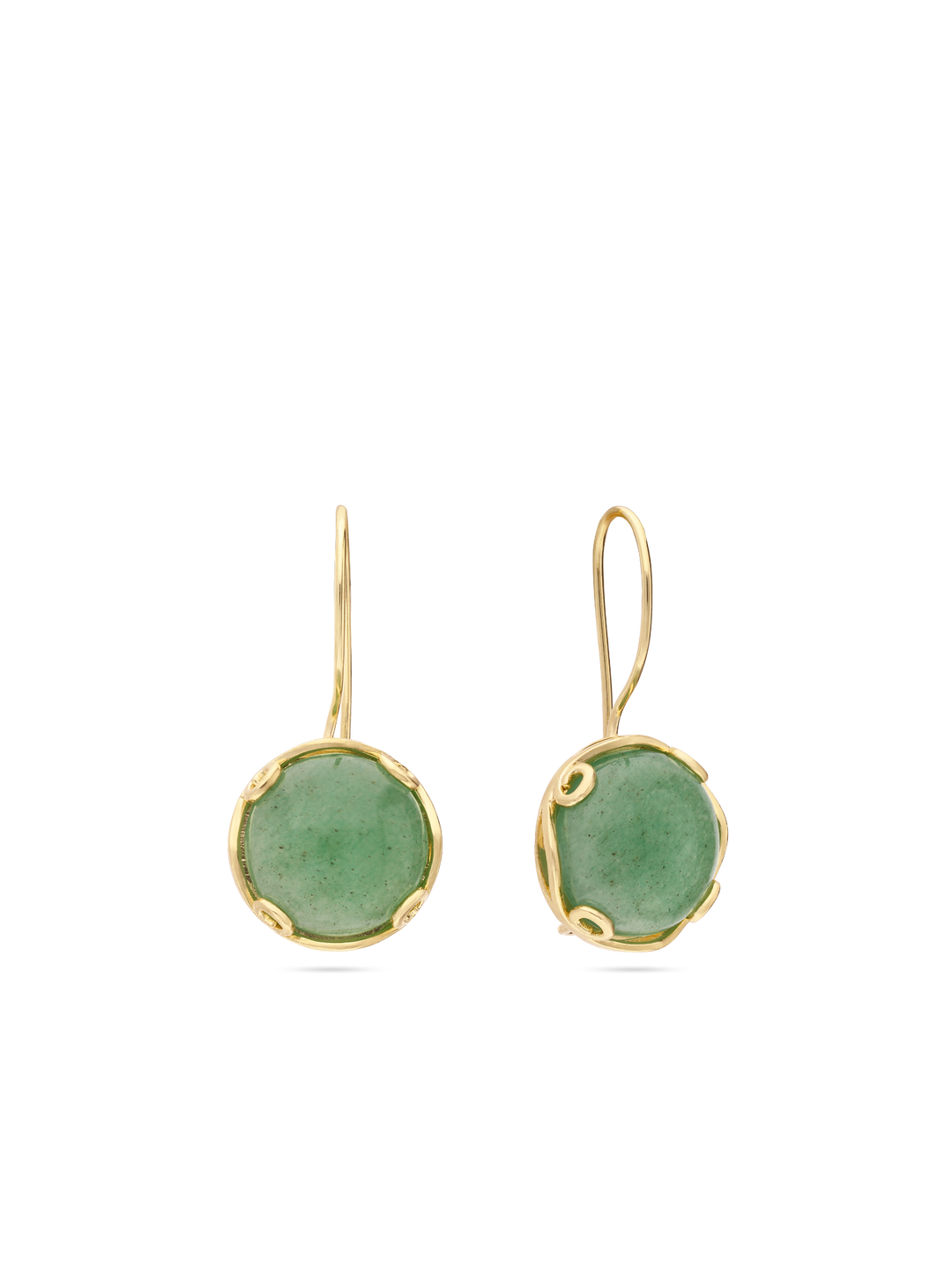 Pendentes banhados a ouro com jadeíte verde
