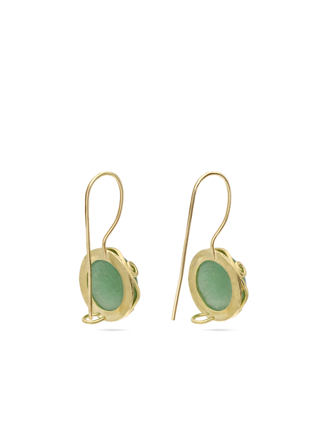 Pendentes banhados a ouro com jadeíte verde