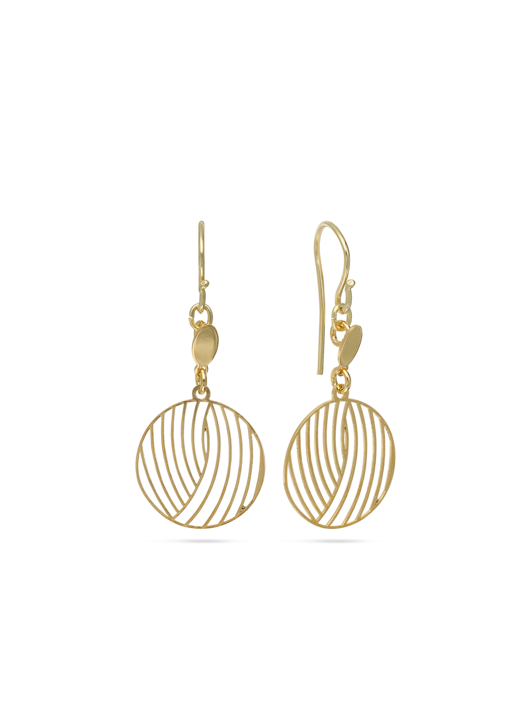 Pendentes círculo banhados a ouro