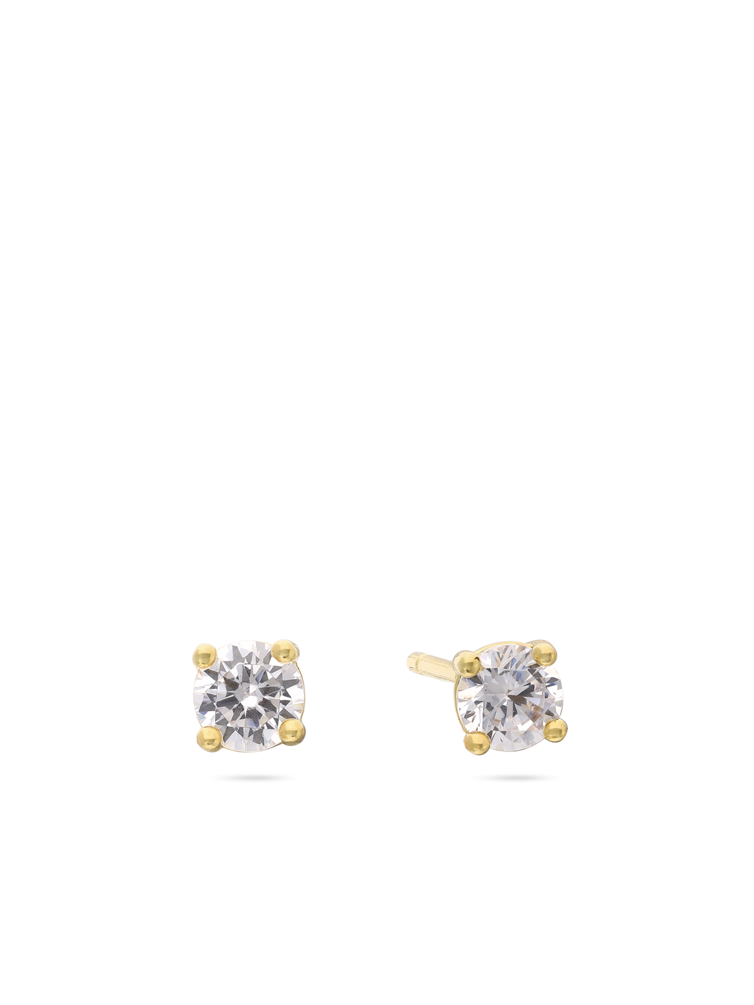 Brincos de placa banhados a ouro com zircónias transparentes