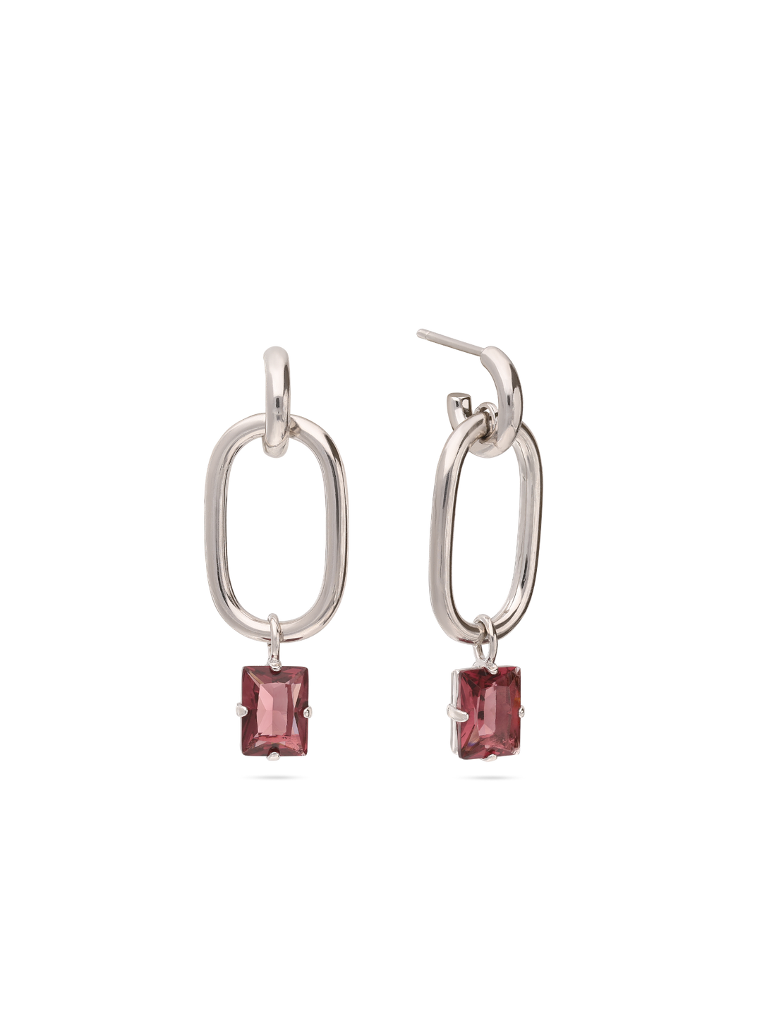 Pendentes em prata 925 com zircónia violeta