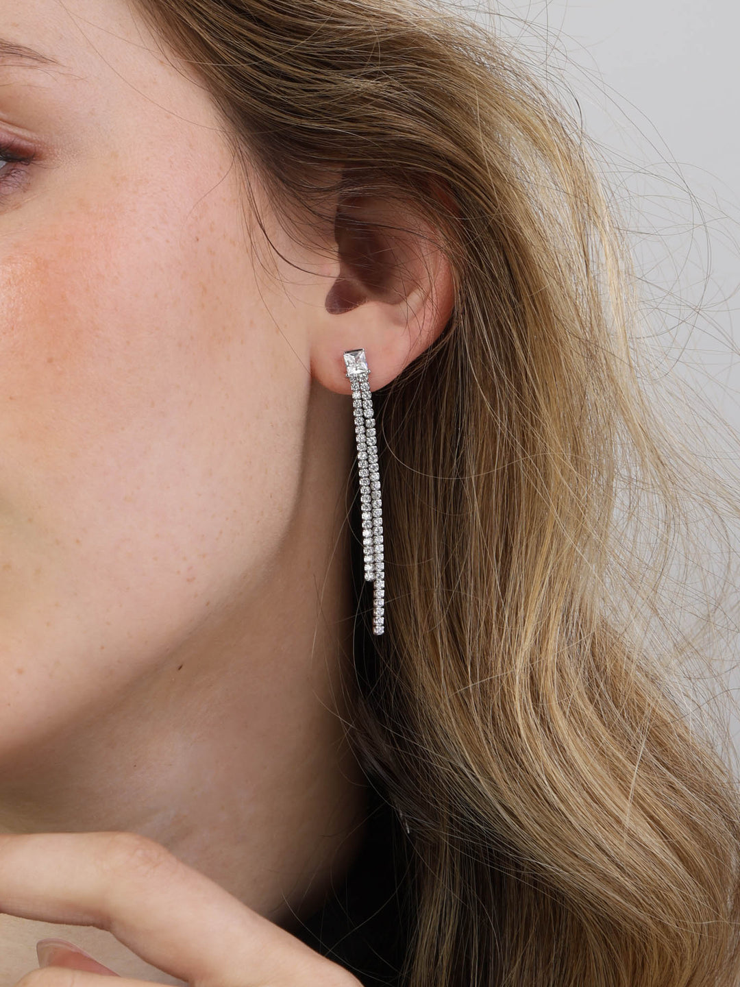 Pendentes em prata 925 com zircónia