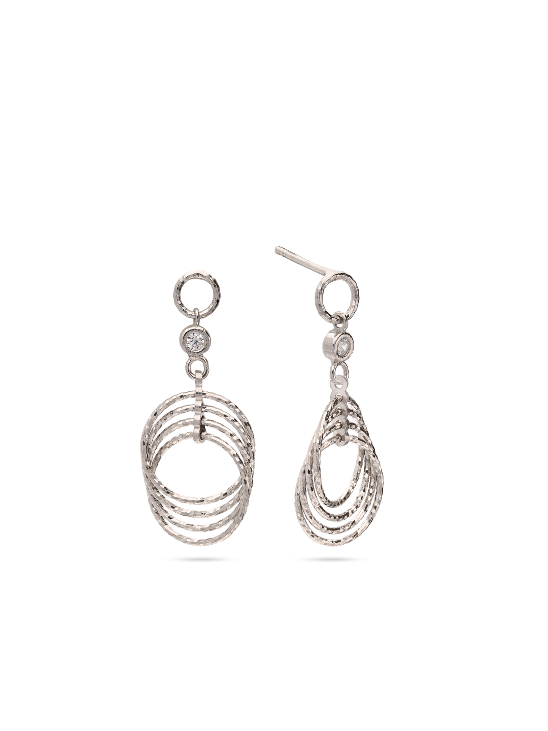 Pendentes em prata 925 com zircónia
