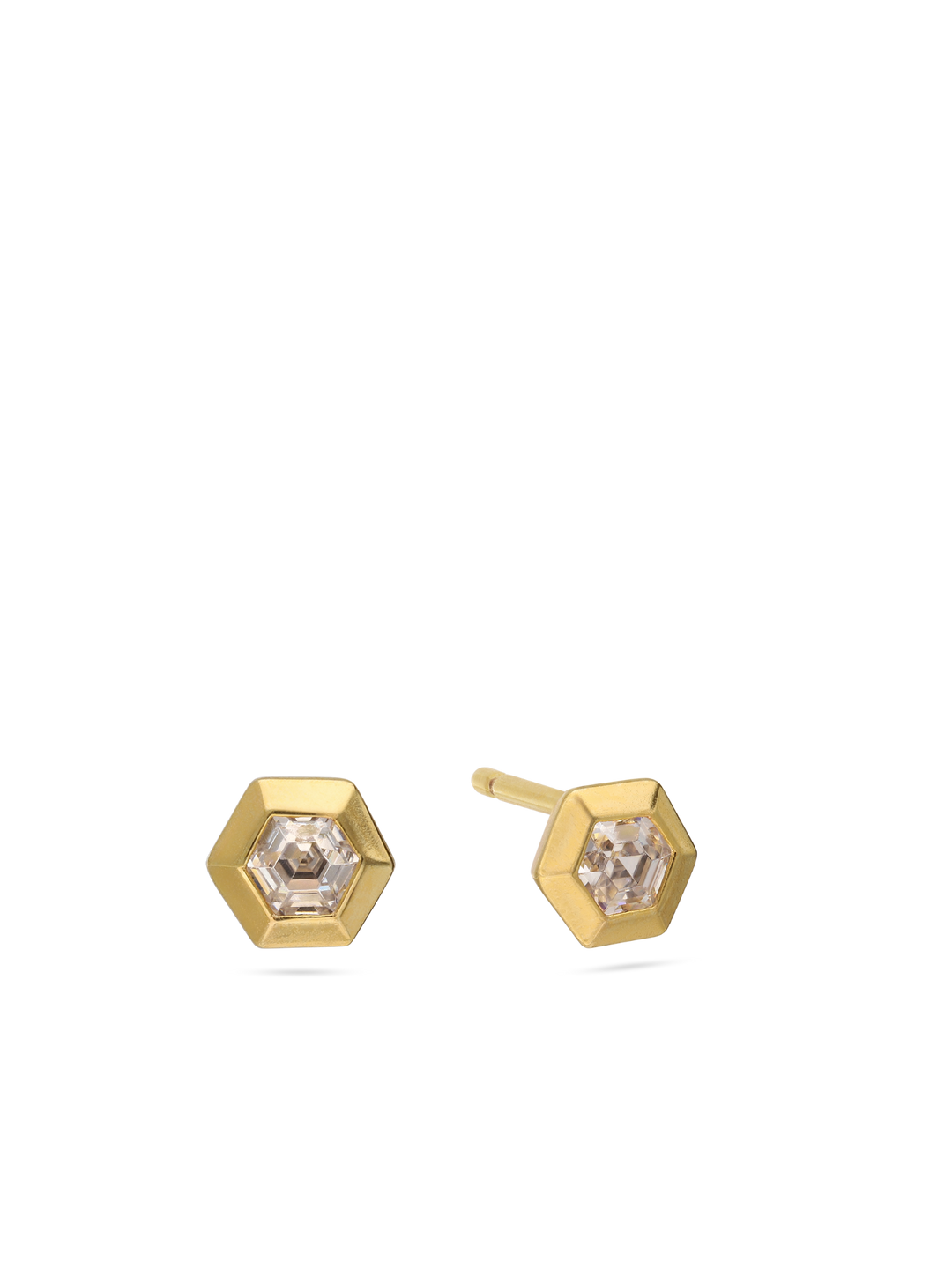 Brincos de placa banhados a ouro com zircónia