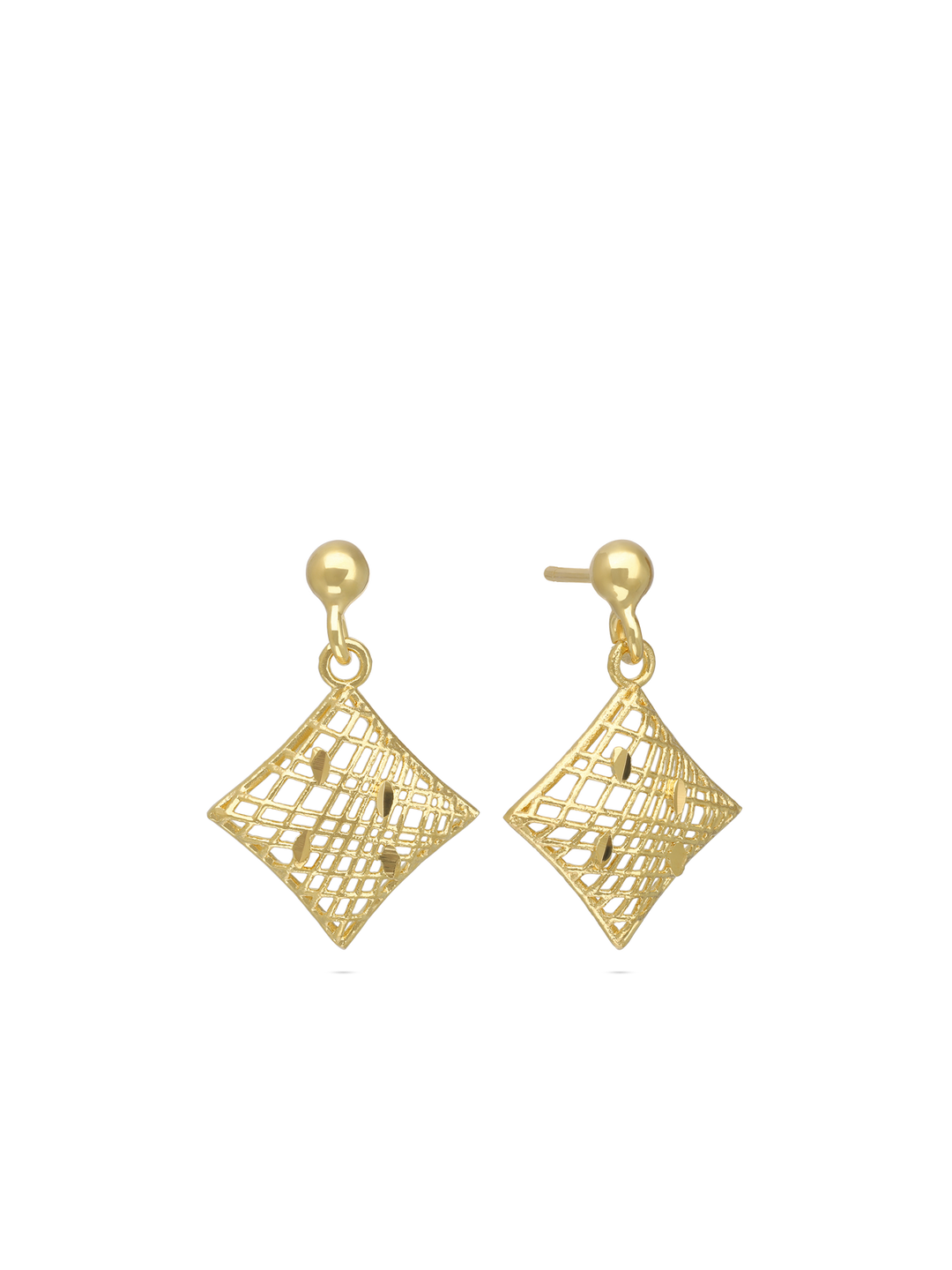 Brincos de placa quadrados banhados a ouro
