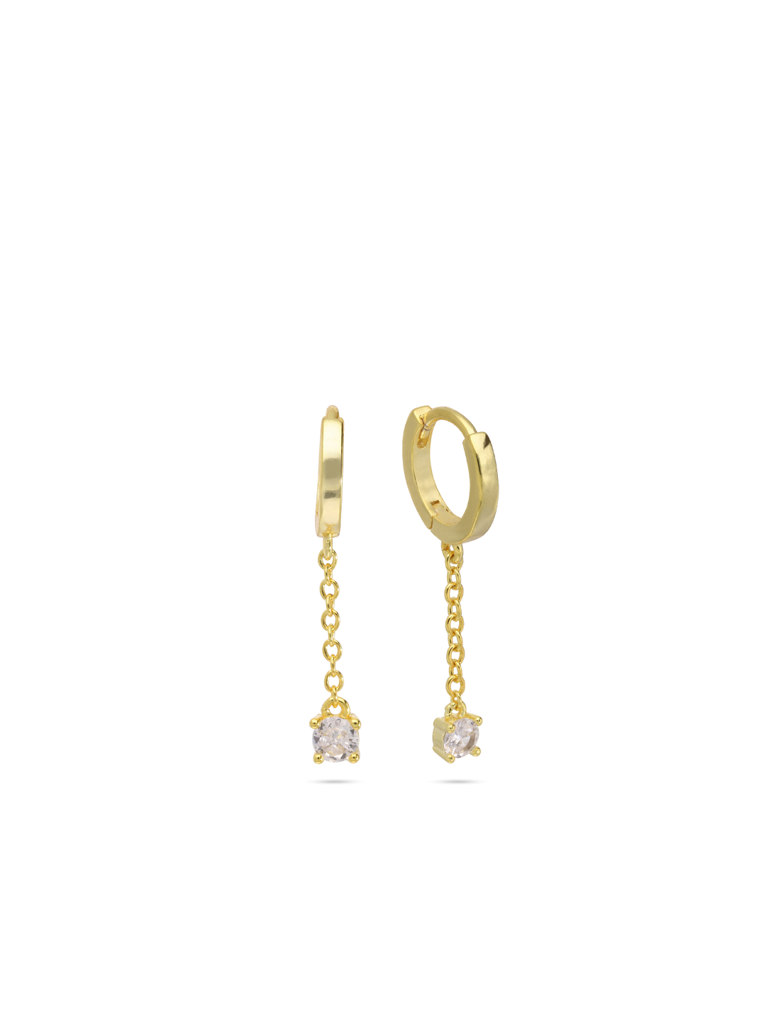 Argolas banhadas a ouro com zircónia