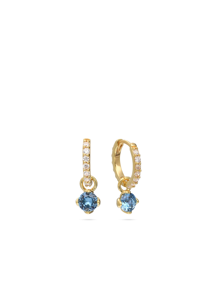 Argolas banhadas a ouro com zircónia azul