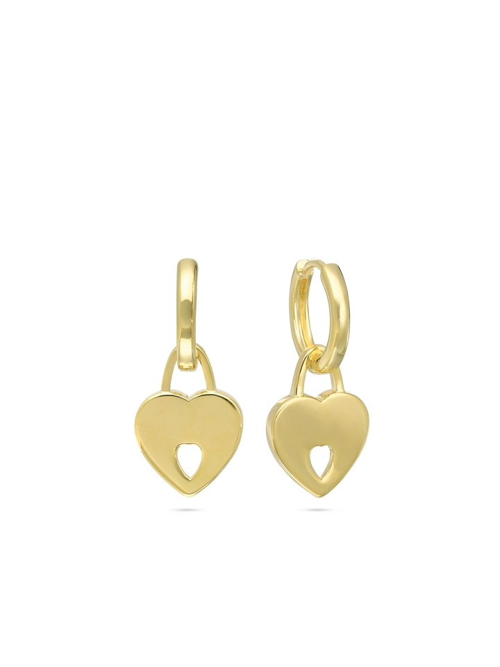 Pendentes coração banhado a ouro