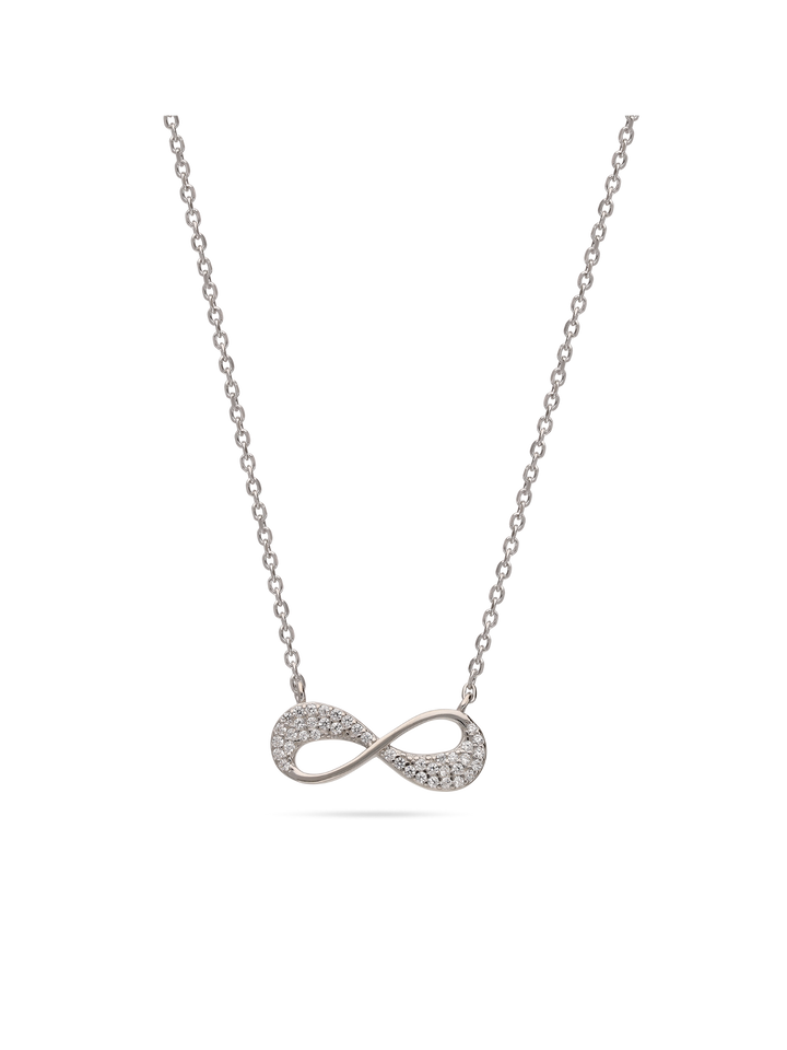 Fio com pendente infinito em prata 925 com zircónias