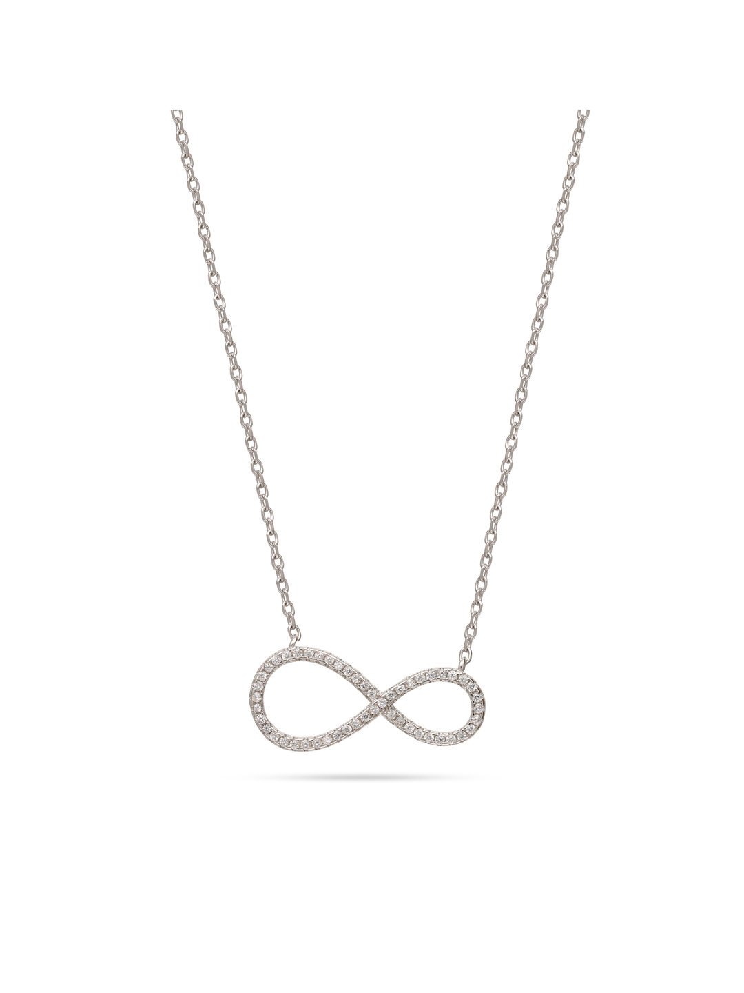 Fio com pendente infinito em prata com zircónia