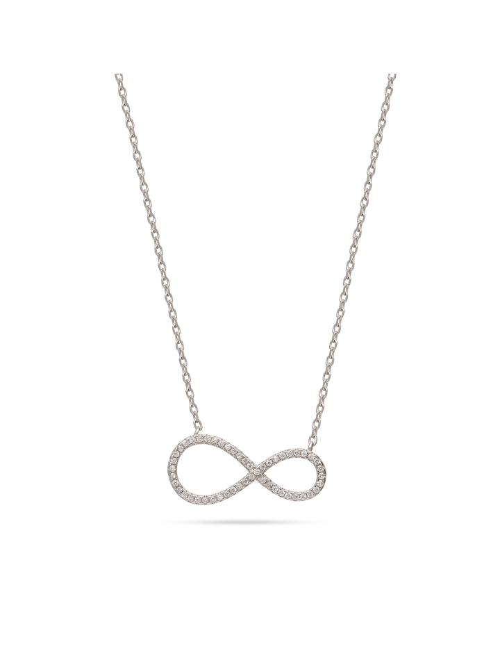 Fio com pendente infinito em prata com zircónia
