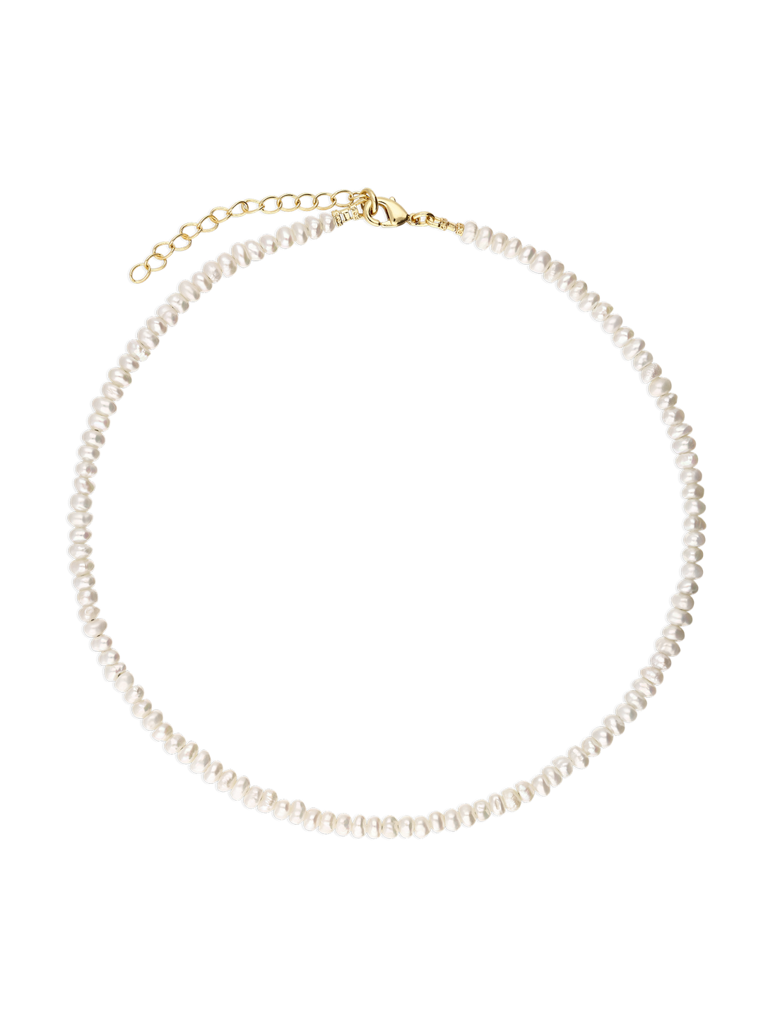 Colar choker banhado a ouro com pérolas