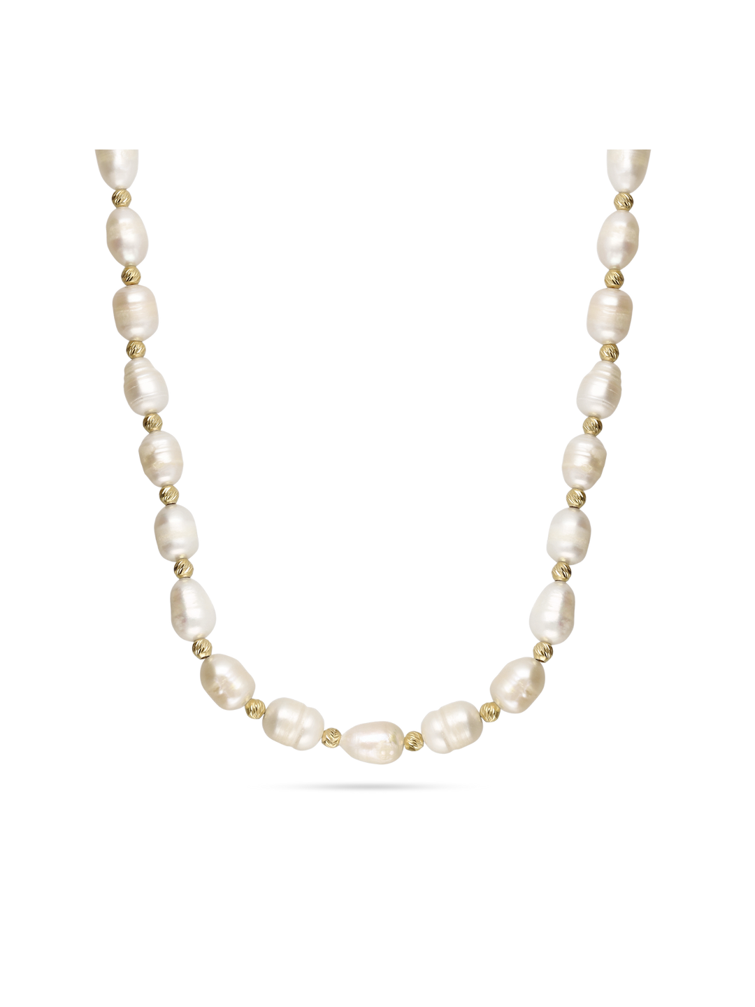Colar de pérolas banhado a ouro