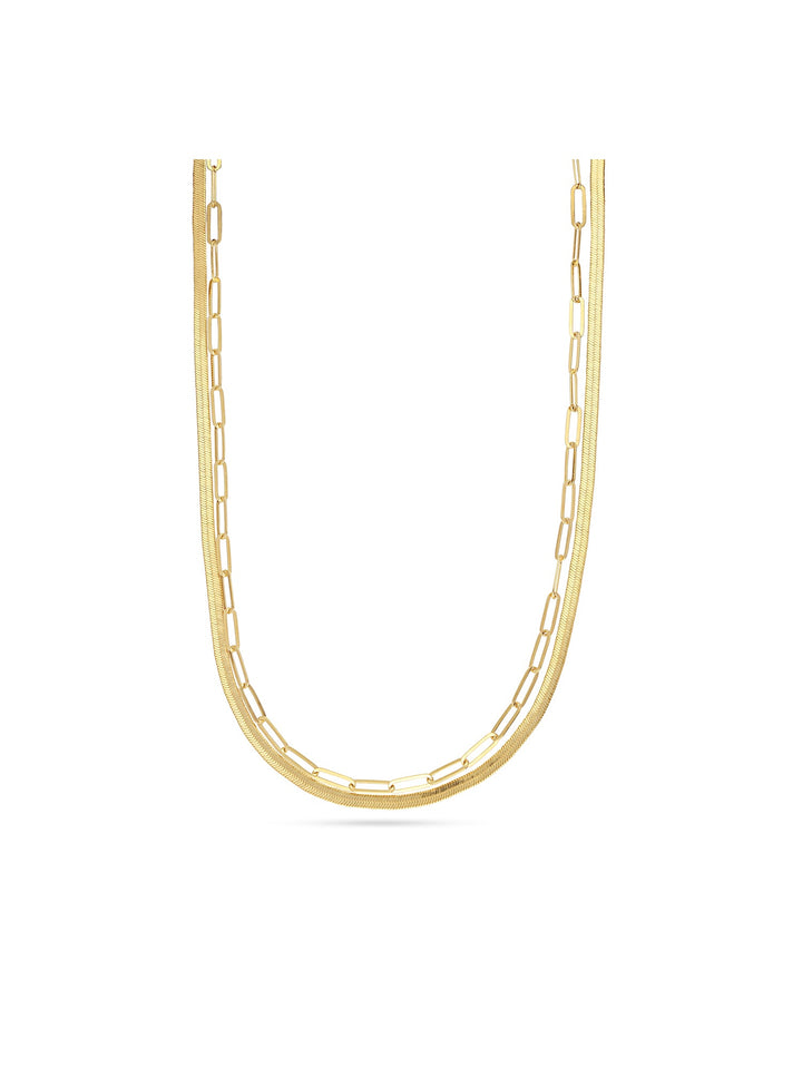 Colar duplo banhado a ouro
