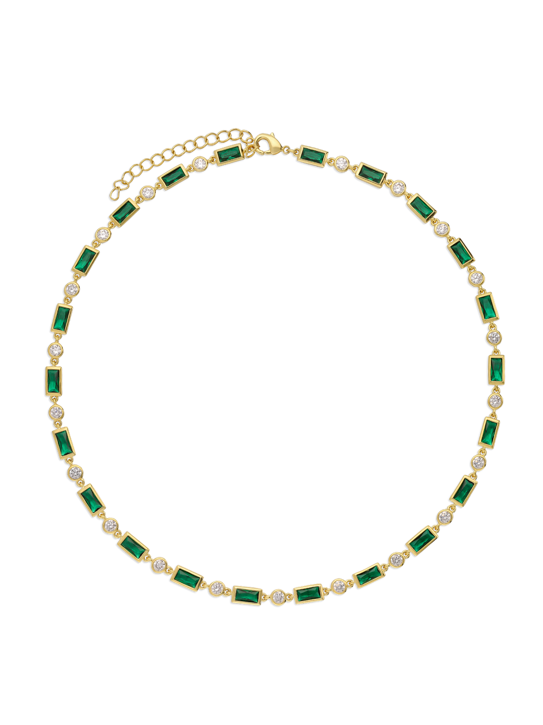 Colar choker banhado a ouro com zircónia