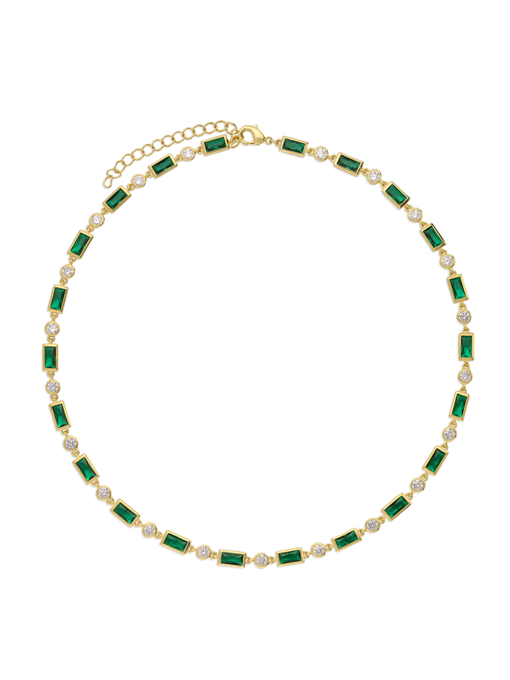 Colar choker banhado a ouro com zircónia
