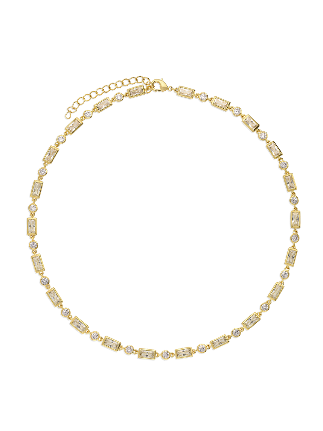 Colar choker banhado a ouro com zircónias