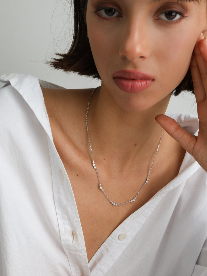Colar com detalhes em prata 925 com zircónias