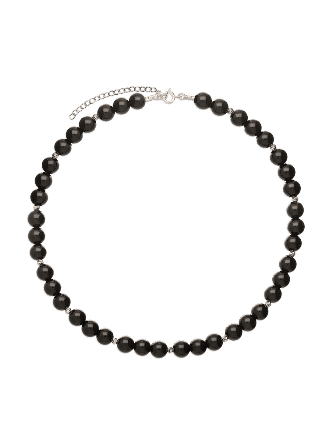 Colar choker em prata com ónix preto