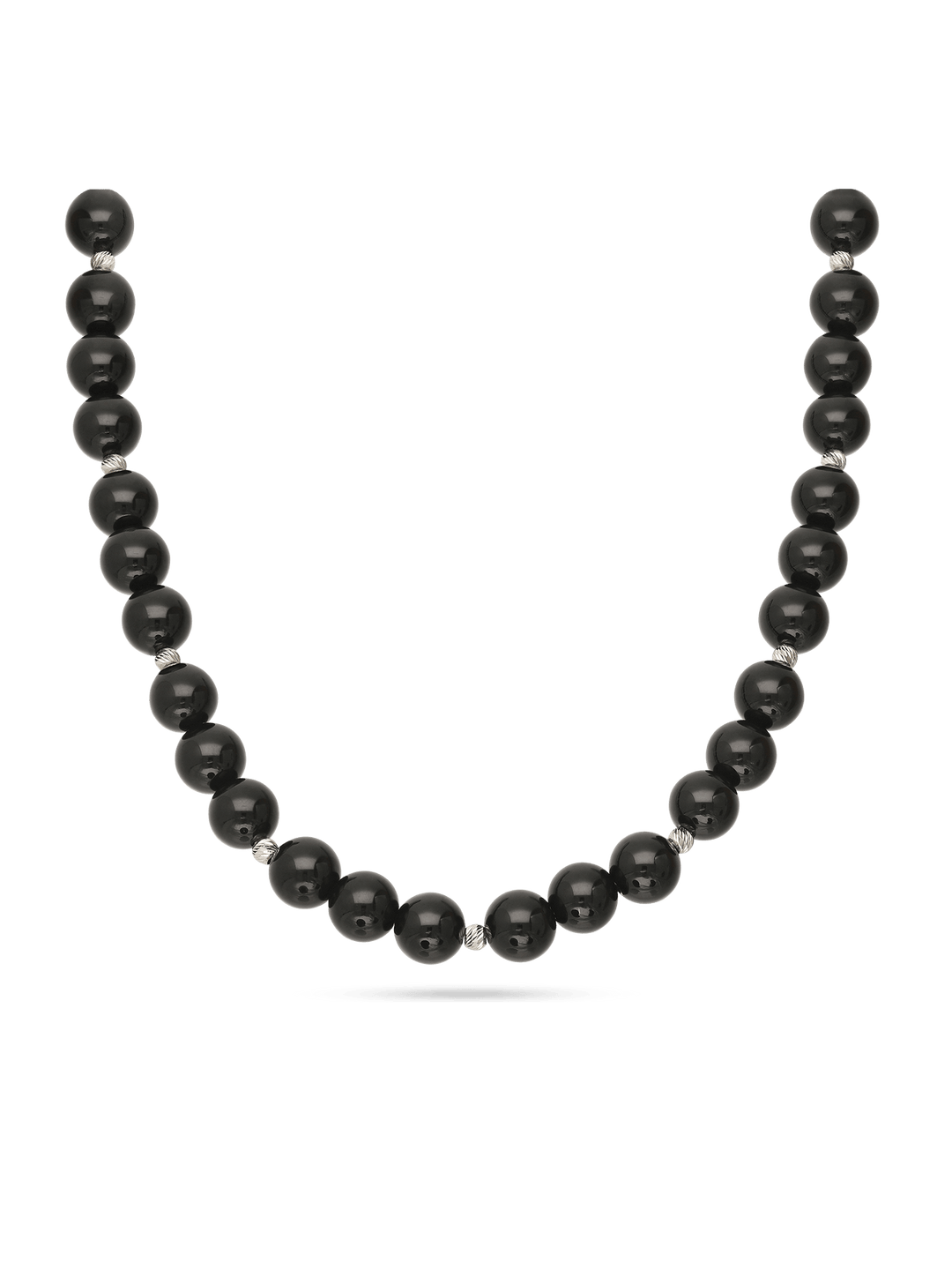 Colar choker em prata com ónix preto