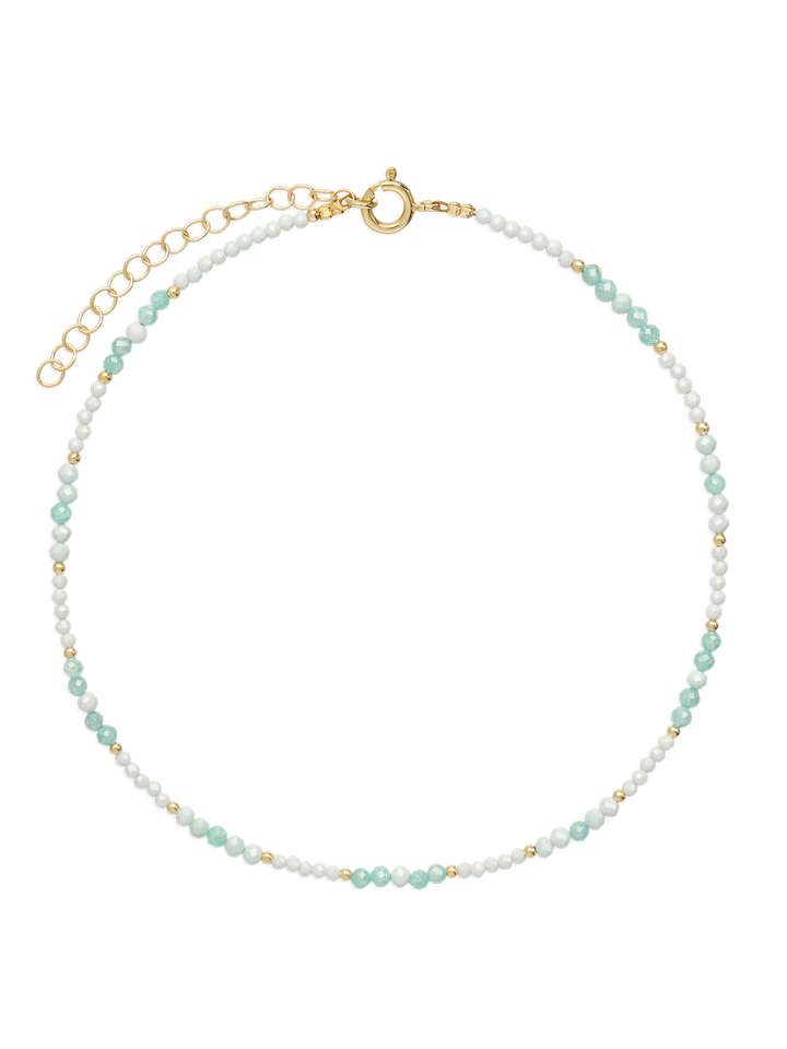 Colar choker banhado a ouro com zircónia verde