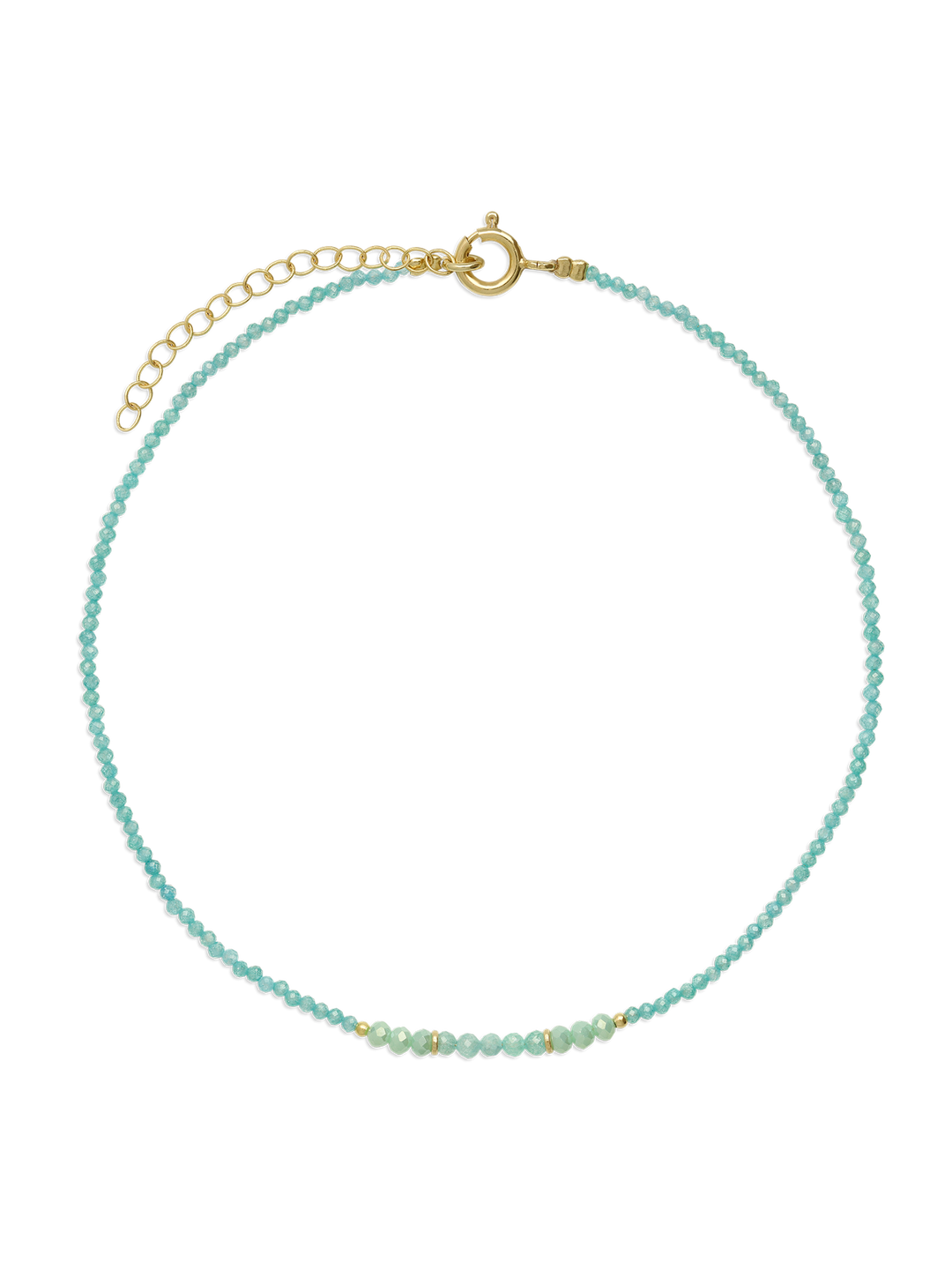 Colar choker banhado a ouro com cristal turquesa