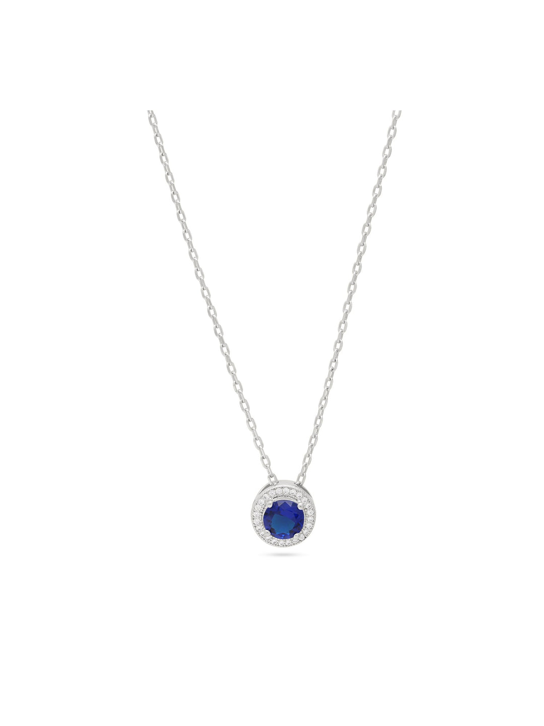 Fio com pendente em prata 925 com zircónia azul